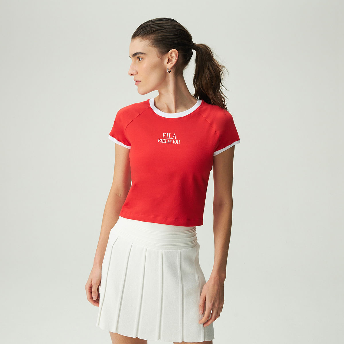 Camiseta Fila Slim Letter Feminina