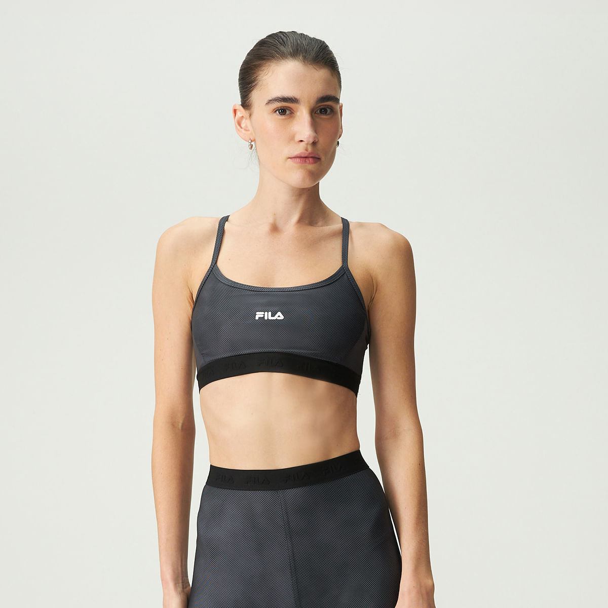 Top Fila Alça Train Elastic V Feminino
