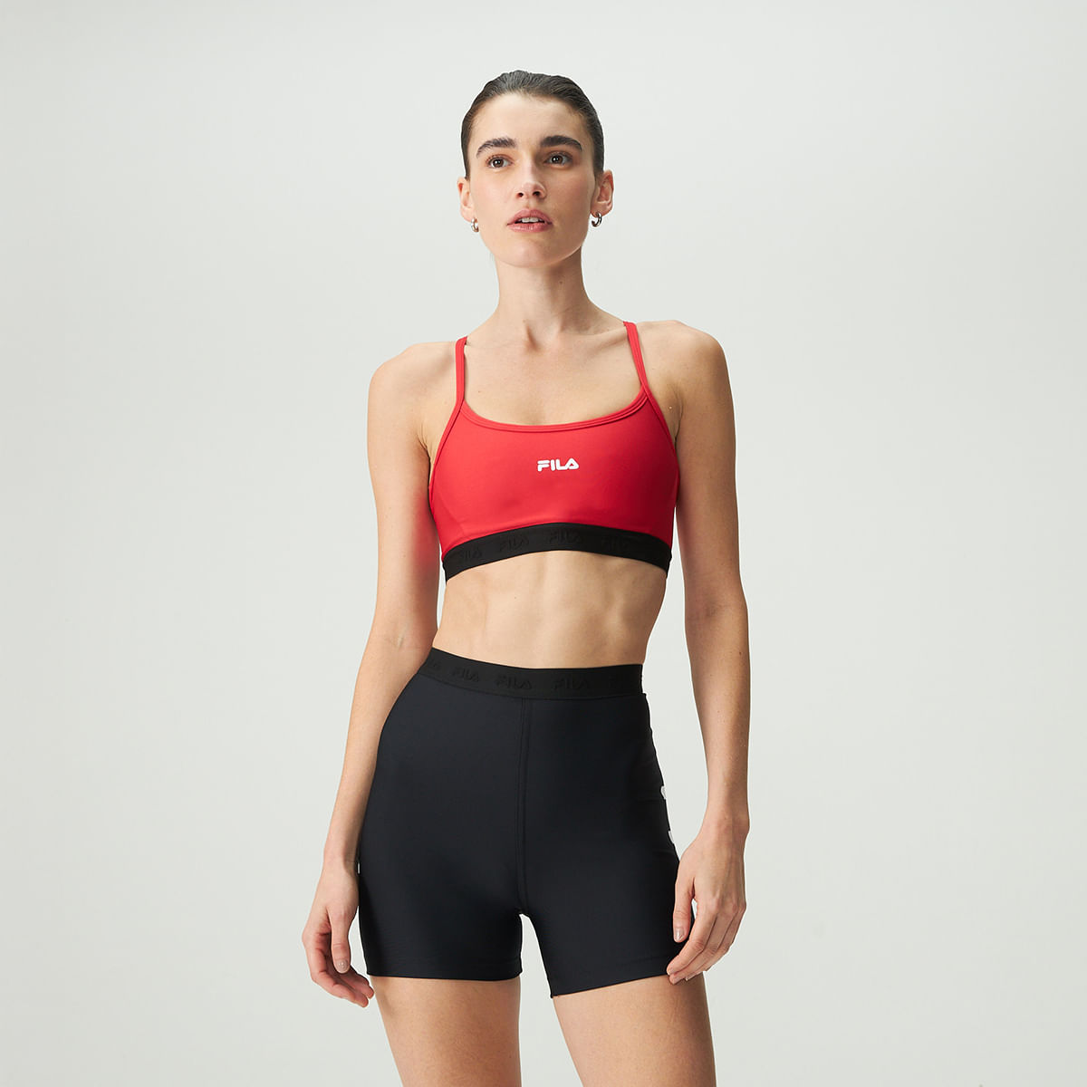 Top Fila Alça Train Elastic V Feminino