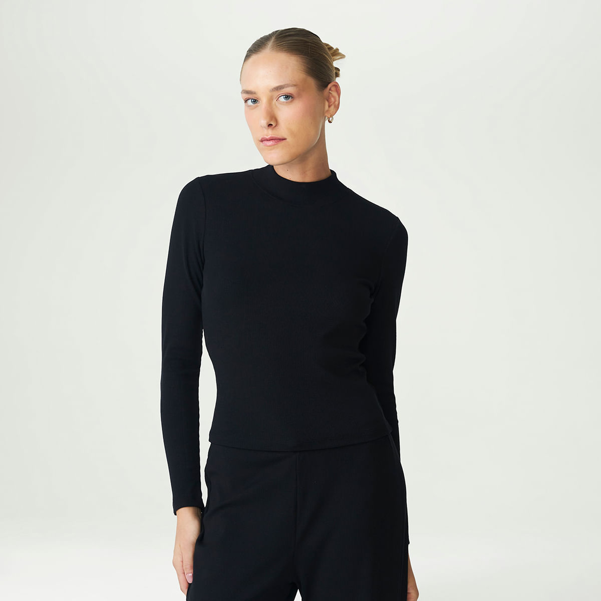 Blusa Manga Longa Fila Essentials Rib Feminina