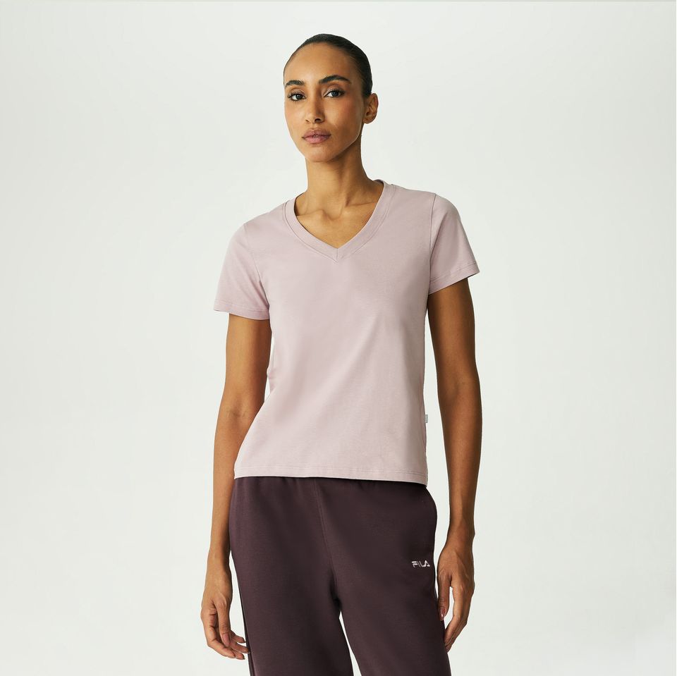 Camiseta Fila Regular V Basic Classic Feminina