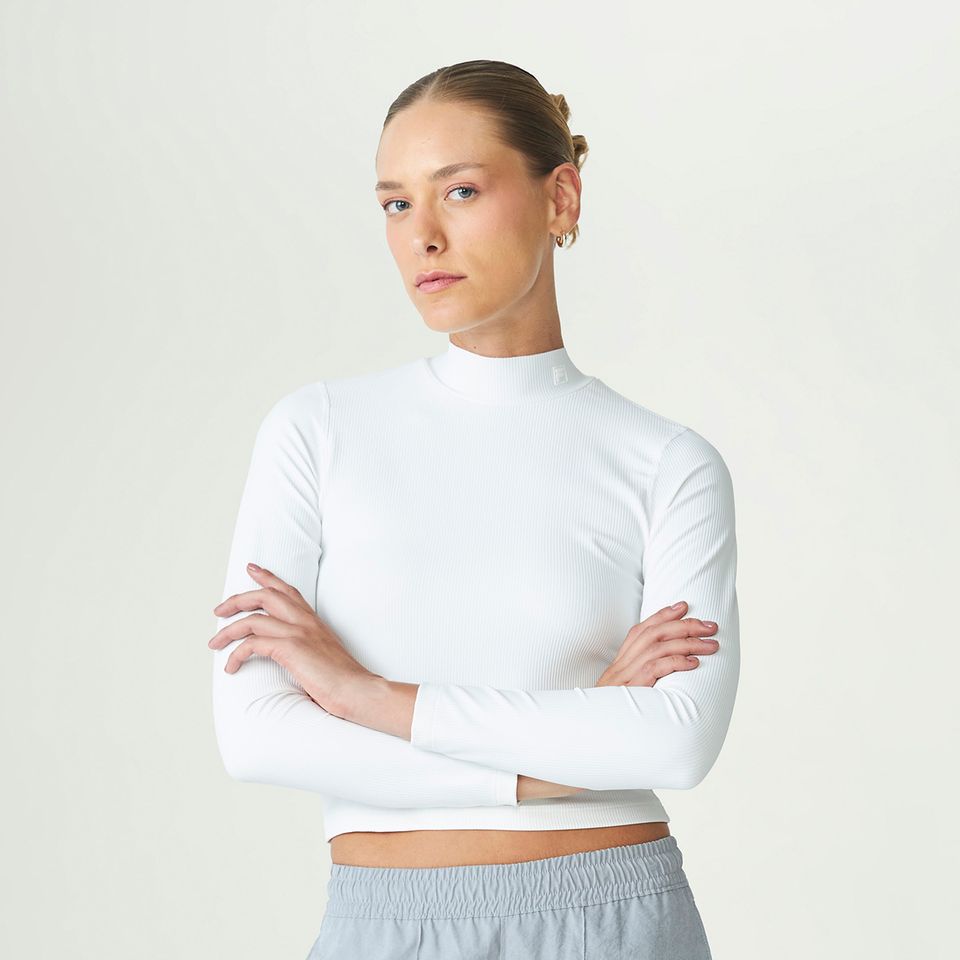 Blusa Manga Longa Fila Essentials Rib Feminina