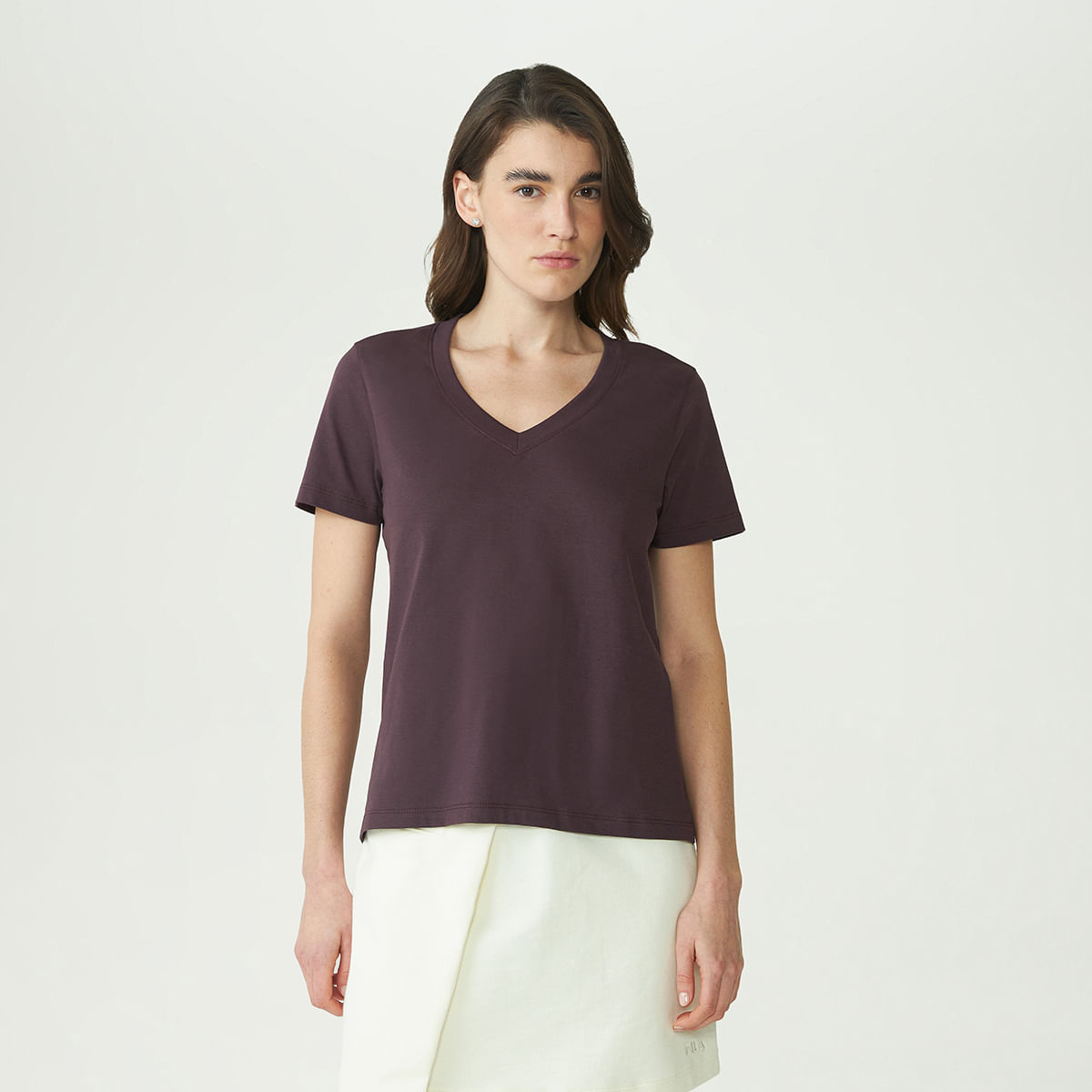 Camiseta Fila Regular V Basic Classic Feminina