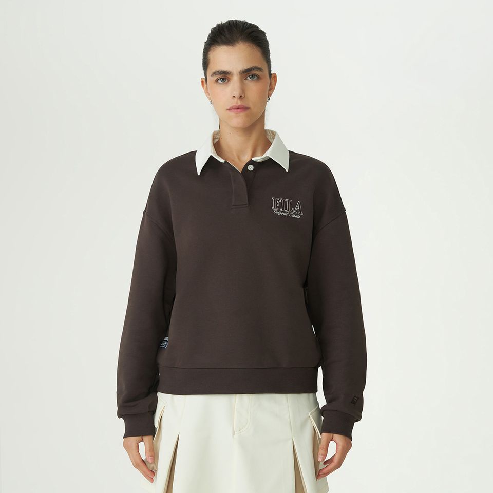 Casaco Fila Color-Blocked Collar Rugby Pullover Unisex