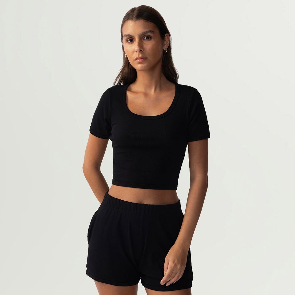 Blusa Fila Cropped Rib Feminina