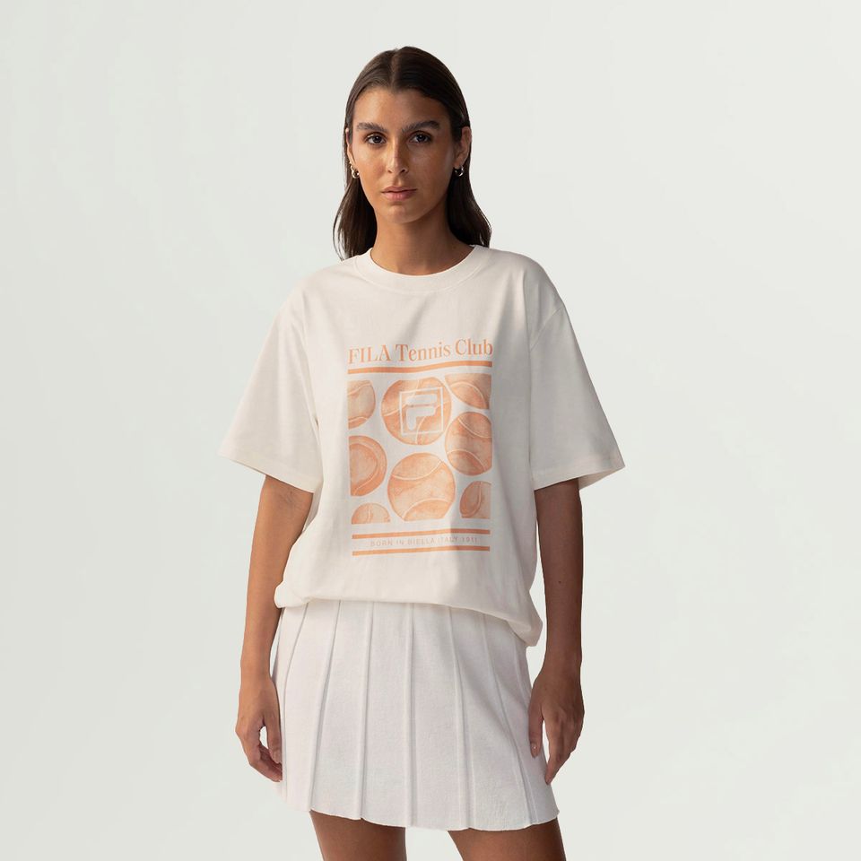 Camiseta Fila Oversized Letter Graphic Feminina