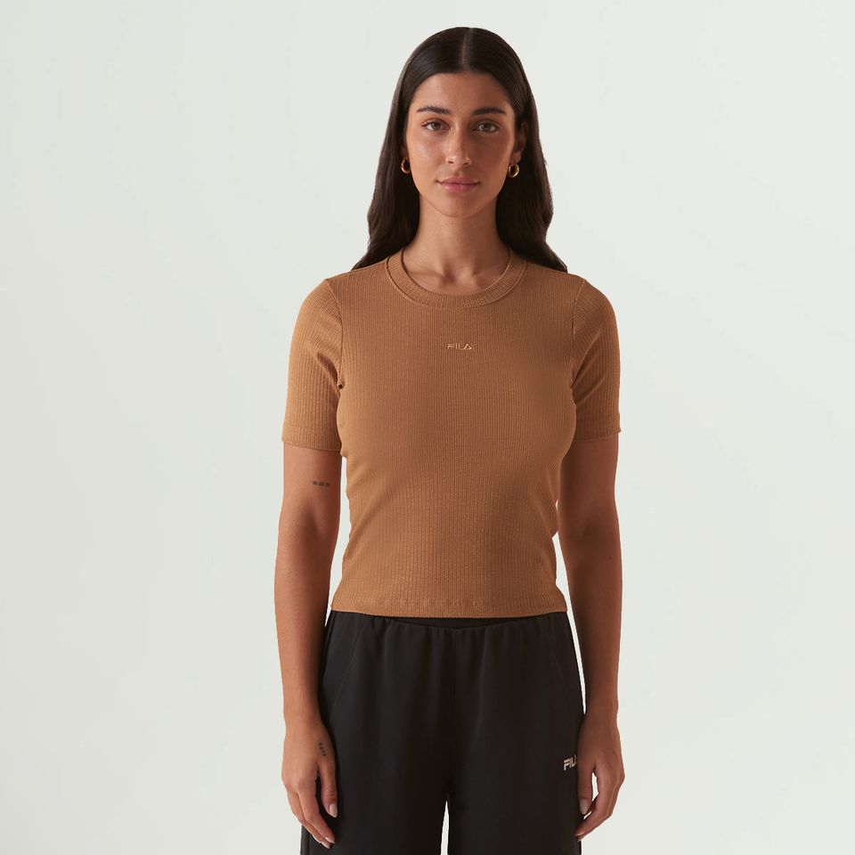 Camiseta Fila Regular Essentials Canelada Feminina