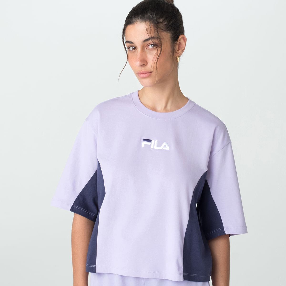 Camiseta Fila Color Block Letter Feminina