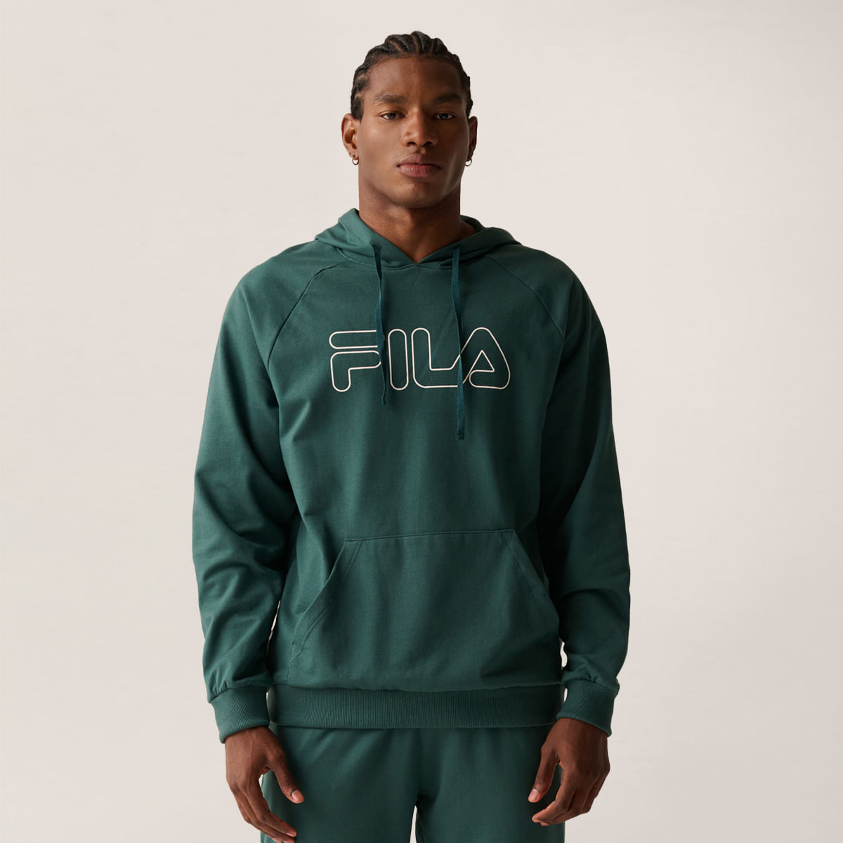 Casaco com Capuz Fila Letter Outline Light Masculino