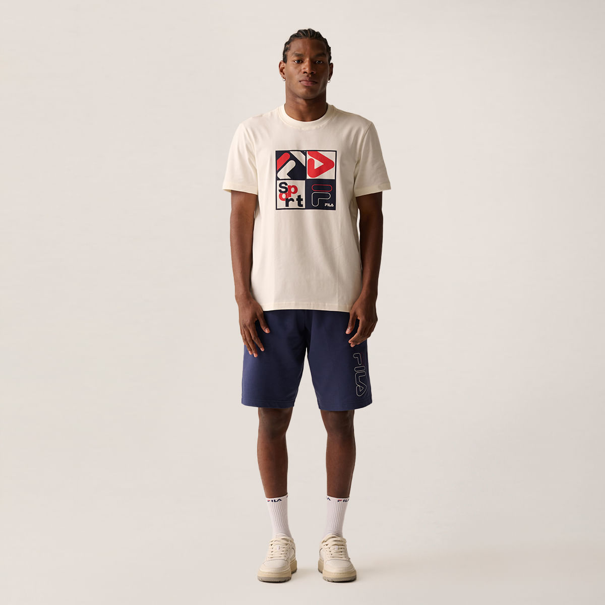 Bermuda Fila Practical Logo Outline Light Masculina