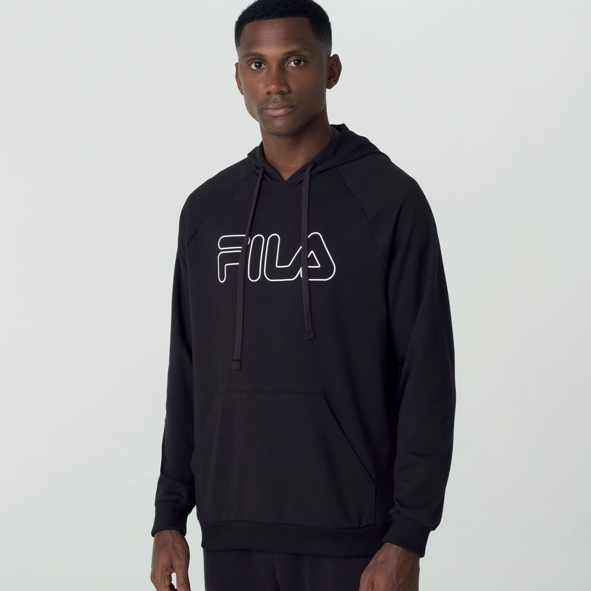 Casaco com Capuz Fila Letter Outline Light Masculino