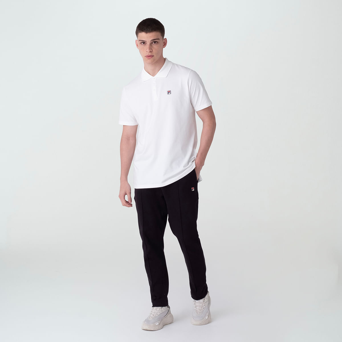 Camisa Polo Básica Masculina F-Box Pima Off White fila