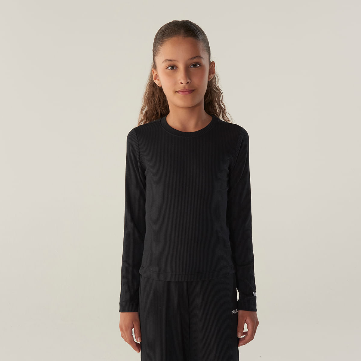 Blusa Manga Longa Fila Essentials Canelada Juvenil