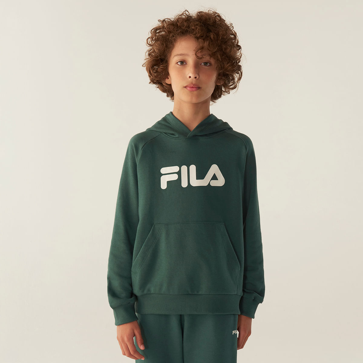 Casaco Com Capuz Fila Canguru Letter B. Juvenil