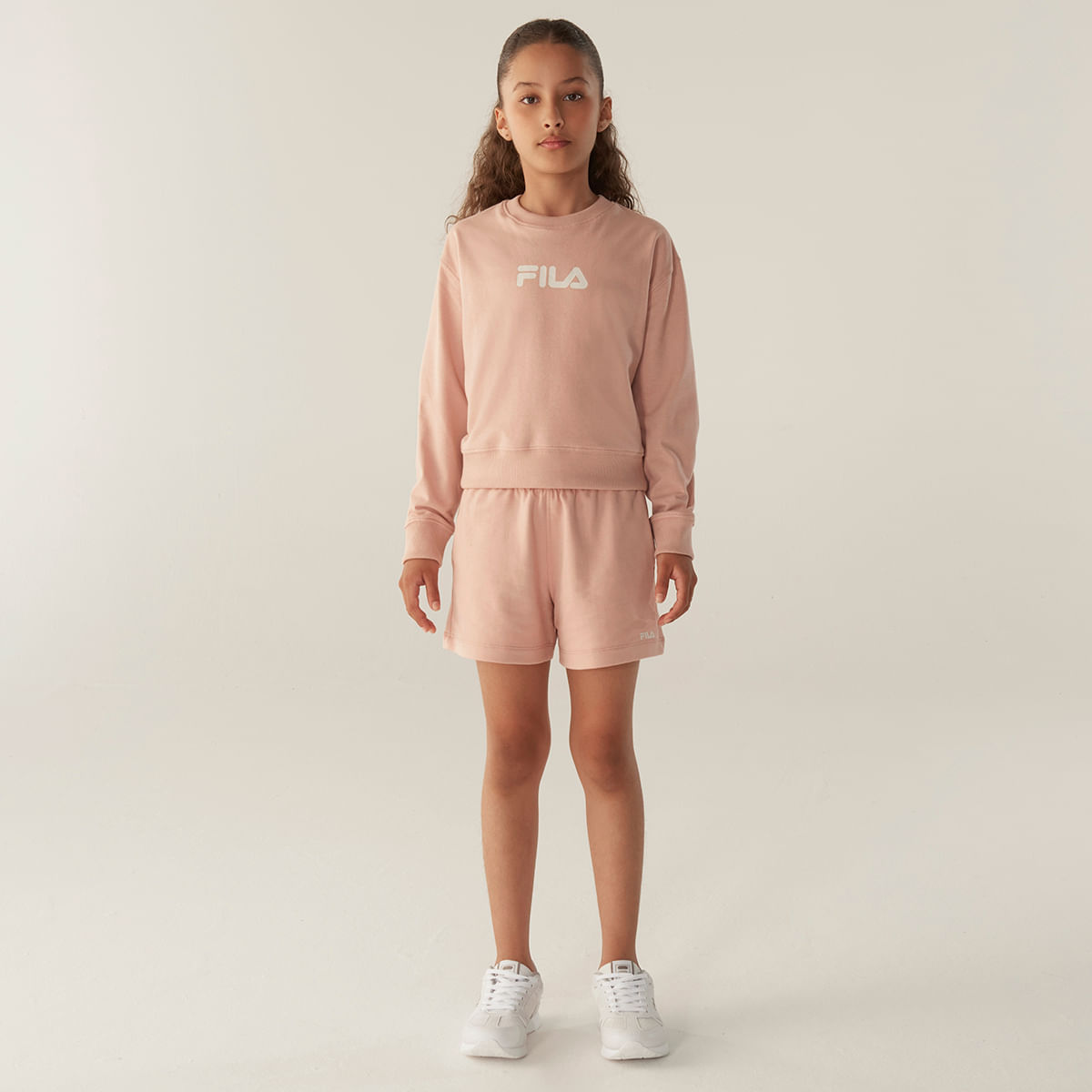 Shorts Fila Regular Letter Light Juvenil