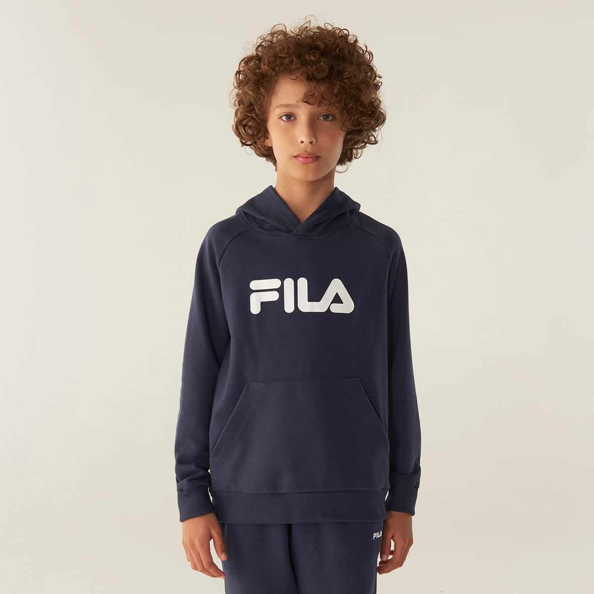 Casaco Com Capuz Fila Canguru Letter B. Juvenil