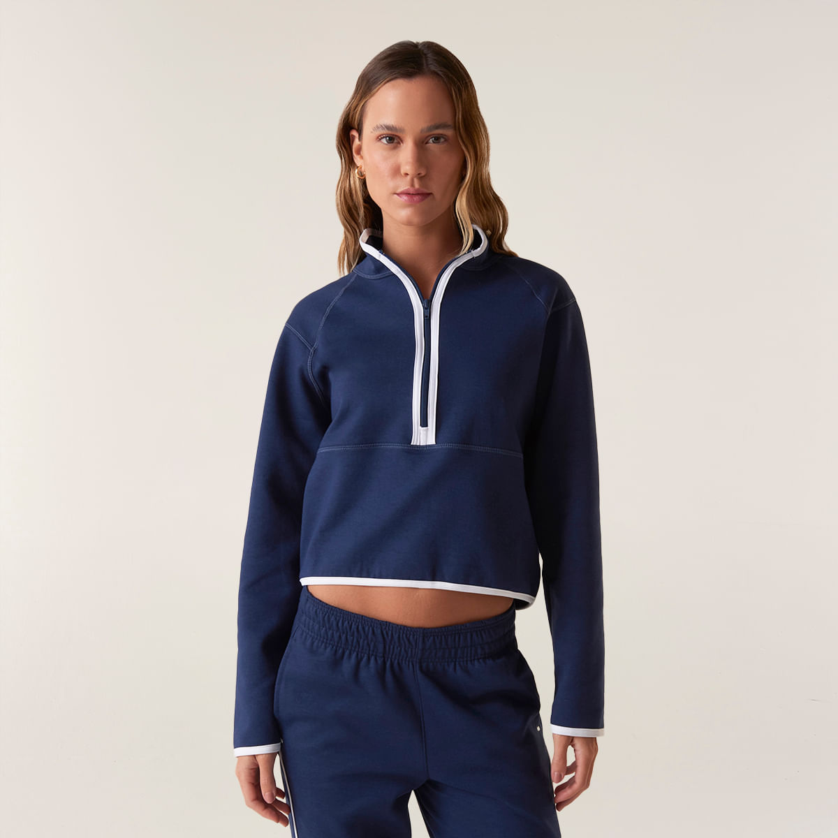 Casaco Fila Meio Zíper Cotton Blend Future Sports Feminino