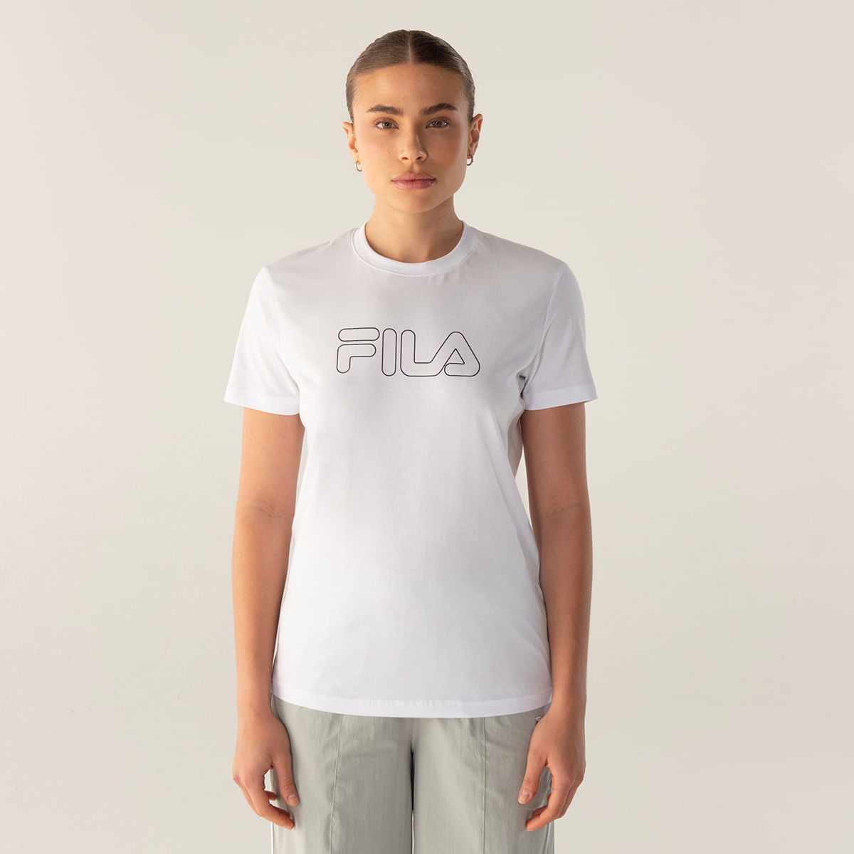 Camiseta Fila Regular Basic Outline Feminina