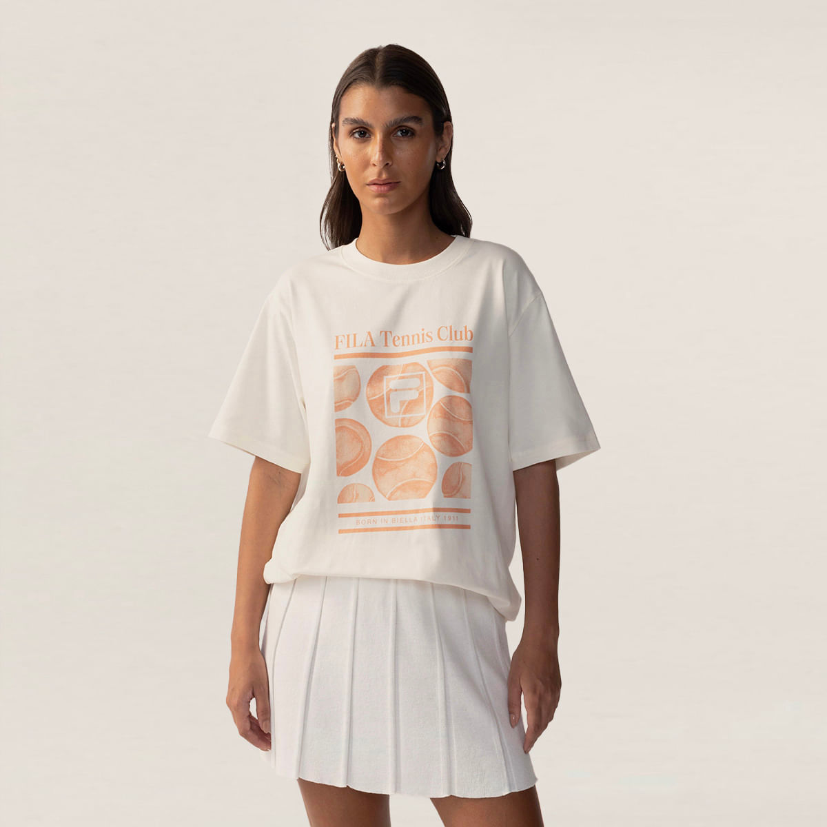 Camiseta Fila Oversized Letter Graphic Feminina