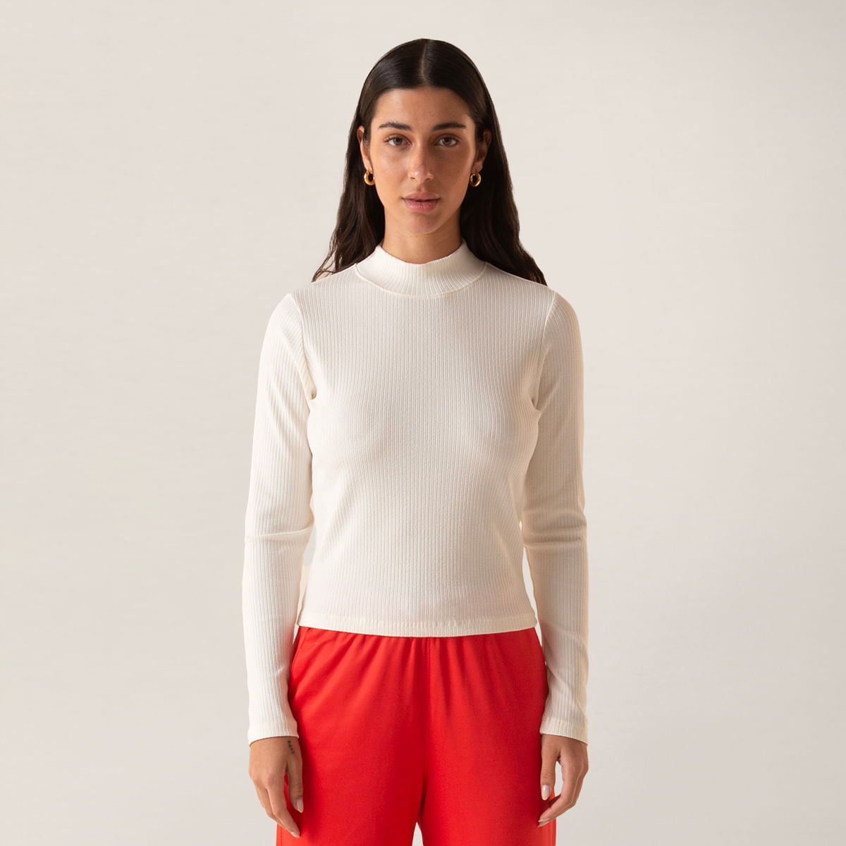 Blusa Manga Longa Fila Essentials Canelada Feminina